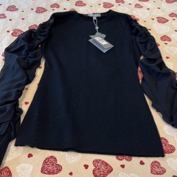 NWT Neiman Marcus The Cashmere Collection. Chiffon sleeves XS - super soft, - Picture 7 of 13
